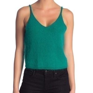 NWT green v-neck cropped jade green sweater tank